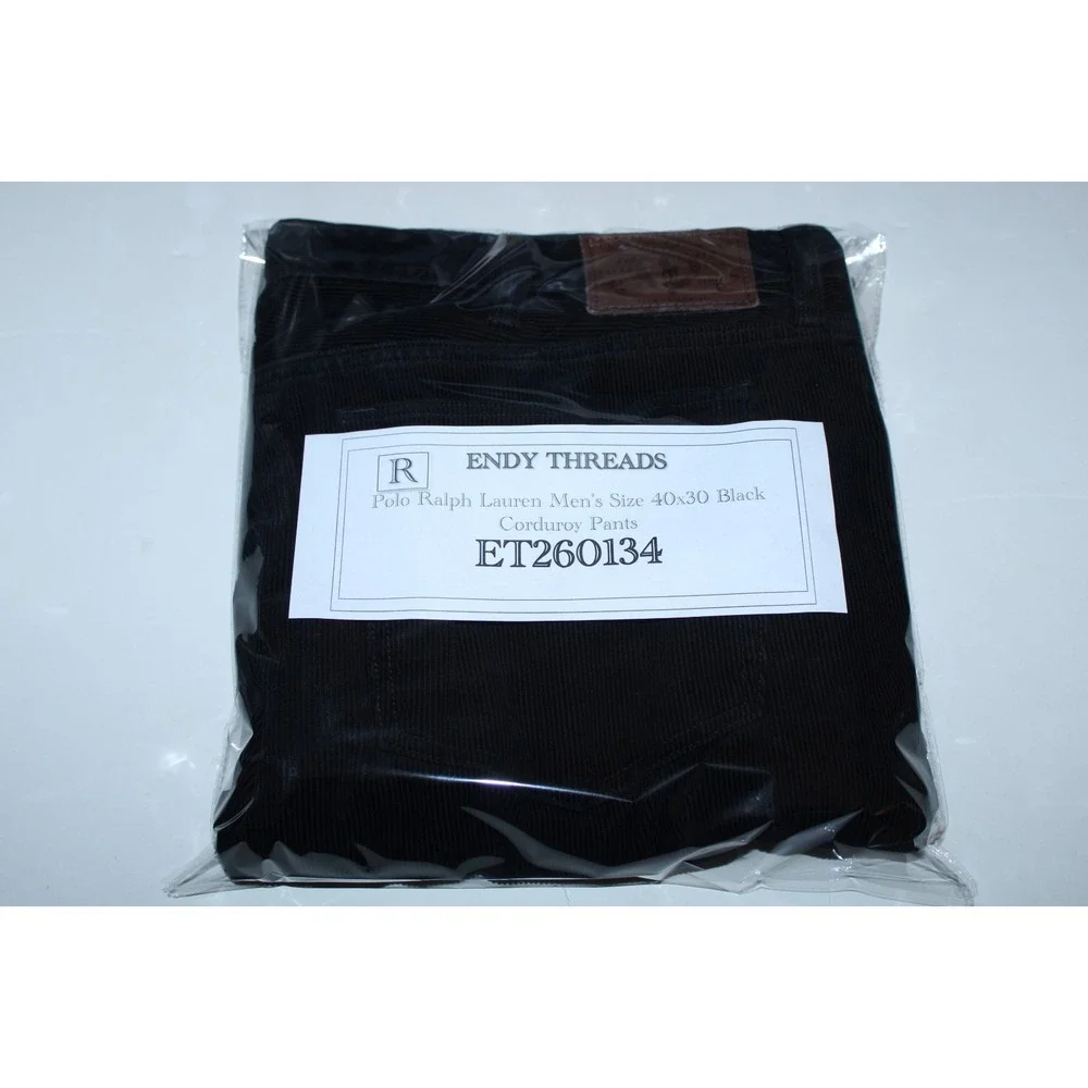 Polo Ralph Lauren Men's Size 40x30 Black Corduroy Pants